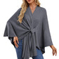 Eleganter Wickelponcho Ivory Weiß - Clara