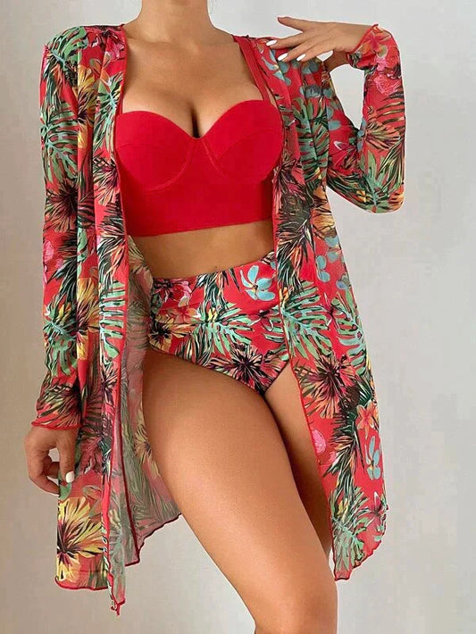 Elisa - Tropischer Strandanzug mit Print