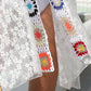Weißer Spitzenkimono mit Blumenakzenten - Isabella