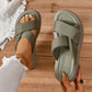 Schwarze Cross-Riemen Sandalen - Mia