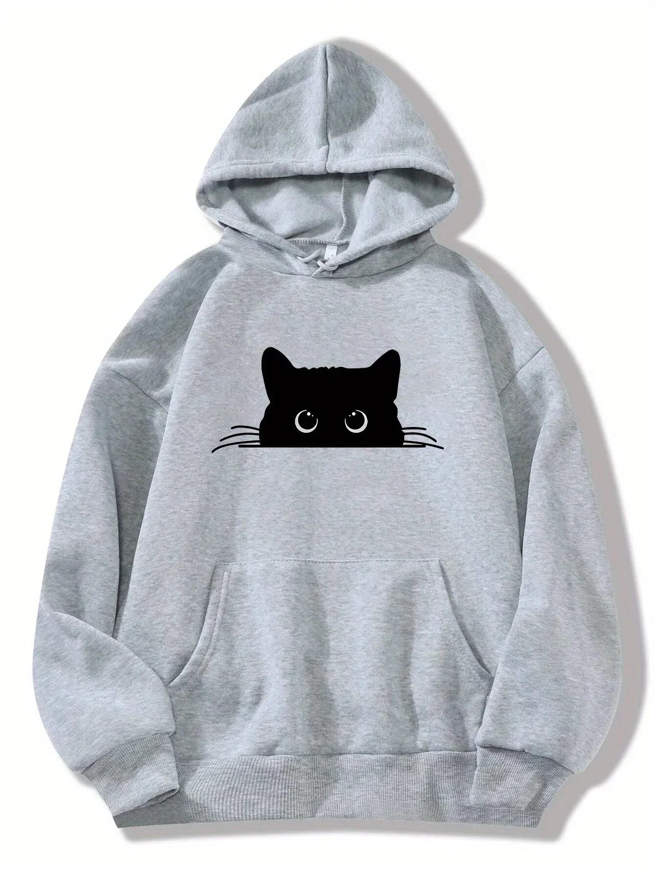Bella - hoodie mit katzenprint und kapuze