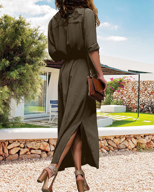 Charmante Utility-Kleid mit Gürtel