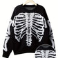 Schwarzer Skelett-Pullover mit Halloween-Aufdruck - Casual Style
