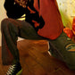 Orange-schwarzer Halloween-Pullover - Sophie