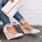 Clara - marineblaue damen-wedges
