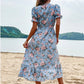 Sophie - Blaues geblümtes Midikleid