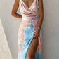 Mila - elegantes maxikleid mit reißverschluss an der seite