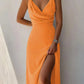 Mila - elegantes maxikleid mit reißverschluss an der seite