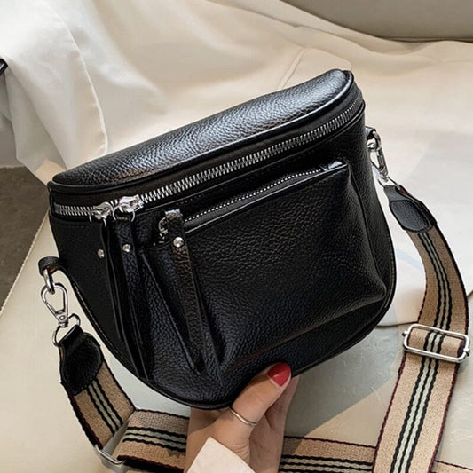 Maya - Weißer Crossbody-Beutel mit Zipper-Details