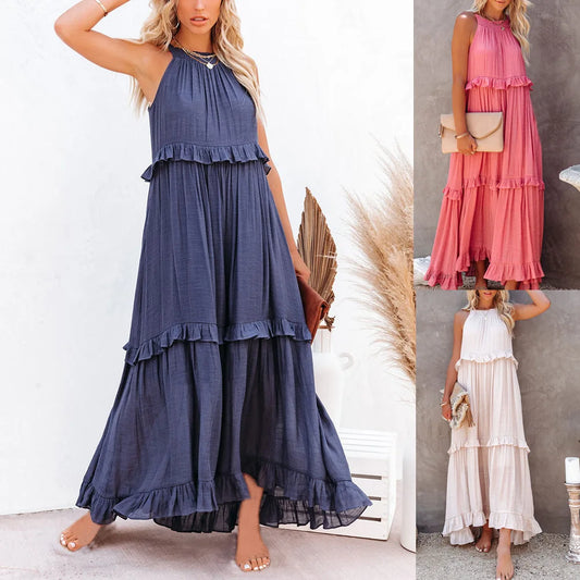 Mia - Marineblaues Maxikleid