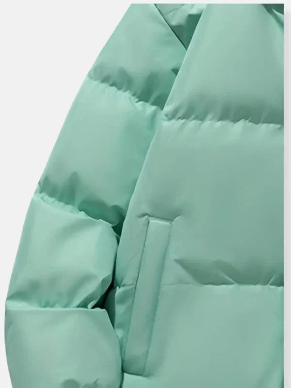 Warme damen-winterjacke mit reißverschluss – wetterfester allrounder