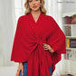 Eleganter Wickelponcho Ivory Weiß - Clara