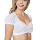 Cataleya | dirndl bluse mit raffungen und puffärmeln für frauen