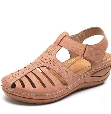 Emma - Khaki Leder Sommerkomfort-Sandalen