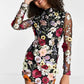 Elegantes kleid mit floralem ornament - carla