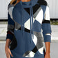 Kiana| stilvoller pullover mit geometrischem druck und schalkragen