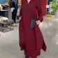 Emma - langes kleid mit seitlichem schlitzkragen