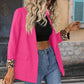 Einreihiger blazer mit leopardenmuster und kontrast