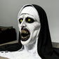 Horrormaske Schwarz und Weiß - Dämonische Nonnenmaske Halloween