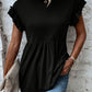 Olivgrünes T-Shirt mit Rüschen - Ella
