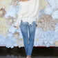Blaue Distressed Chic Jeans - Ava