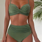Navy – dunkelblauer bikini mit hoher taille und push-up