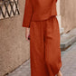 Luftiges  - leinen-set mit layered top & weiten hosenbeinen