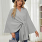 Eleganter Wickelponcho Ivory Weiß - Clara