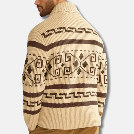 Simon – woll-cardigan mit schalkragen und zipper