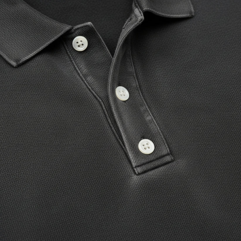 Lukas – polo shirt mit langen ärmeln und rippbündchen