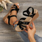 Schwarze Sommerkeilsandalen - Lena