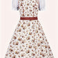 Elora | dirndl kleid mit blumenprint und taftschürze für frauen