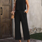 Schwarzes Set mit weitem Bein - Clara