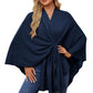 Eleganter Wickelponcho Ivory Weiß - Clara