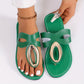 Braune Flip-Flops mit Schmuckdetail - Clara
