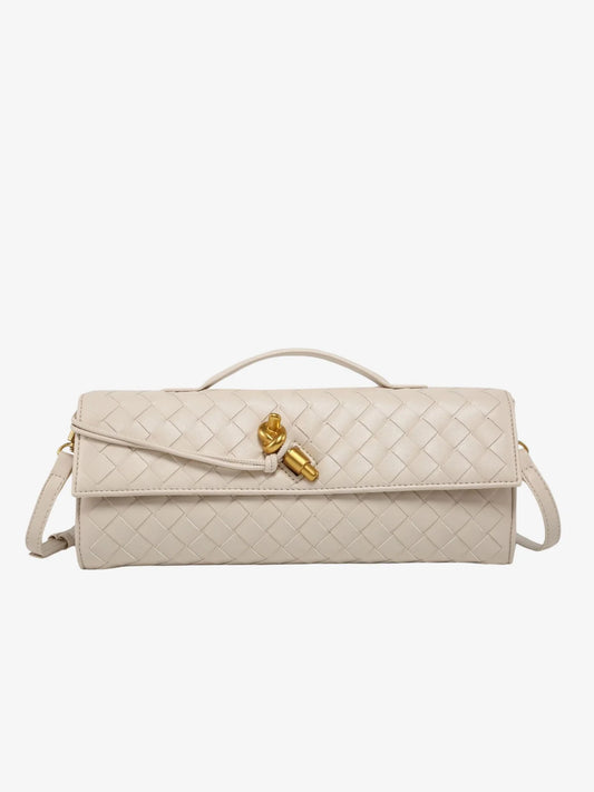 Schwarze Clutch mit Goldverschluss - Elina