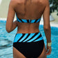 Gestreiftes bikini-ensemble