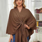 Eleganter Wickelponcho Ivory Weiß - Clara