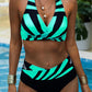 Gestreiftes bikini-ensemble