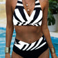 Gestreiftes bikini-ensemble