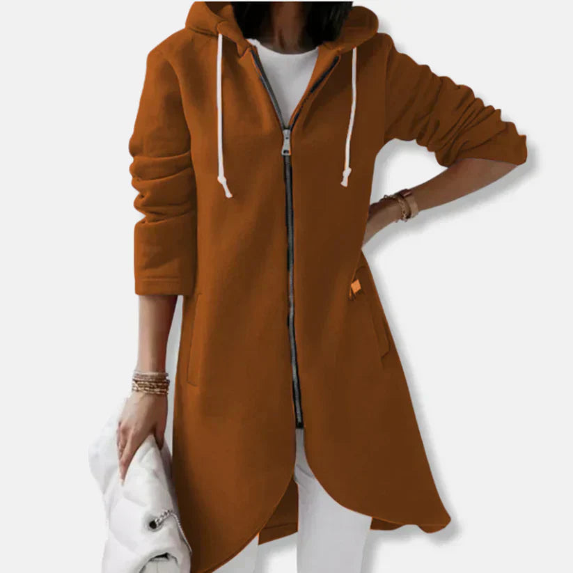 Elise – locker geschnittene sweatshirt-jacke mit kapuze und zipper