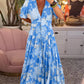 Sommerliches -  maxikleid: tiefer v-ausschnitt, volantsaum