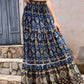 Blauer Boho-Rock Paisleymuster - Elena