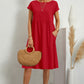 Bequemes - midi-kleid mit rundhalsausschnitt & taschen