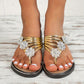 Silberne Flip-Flops mit Strassakzenten - Luna