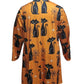 Halloween Sweatshirt Orange - Gruselige Katzen & Spinnenweb Muster