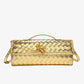 Schwarze Clutch mit Goldverschluss - Elina