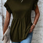 Olivgrünes T-Shirt mit Rüschen - Ella
