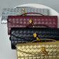 Schwarze Clutch mit Goldverschluss - Elina