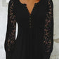 Hamida - elegantes v-ausschnitt top mit langen armeln und spitze
